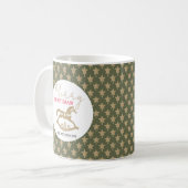 Hölzernes Weihnachts-Schaukelpferd Kaffeetasse (Vorderseite Links)