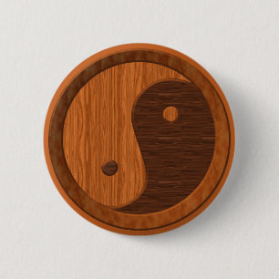 Hölzernes Yin Yang Button