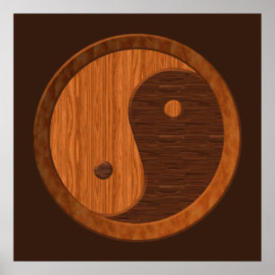 Hölzernes Yin Yang Plakat