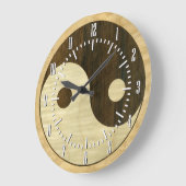 Hölzernes Yin Yang Symbol Große Wanduhr (Winkel)