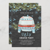 Hölzernschneebedeckte, süße Weihnachtsfeiertage Einladung (Vorne/Hinten)