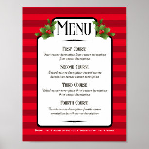 Holzes Abendessen Party Weihnachtsfeiertag Caterin Poster
