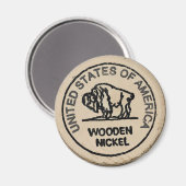 Holzes Buffalo Nickle, geben Sie Ihren Namen Magnet (Vorderseite/Rückseite)