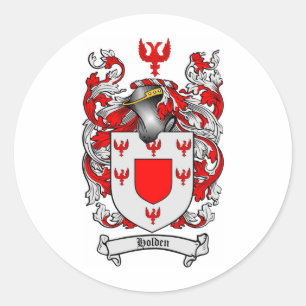 HOLZES FAMILIENWAPPEN - HOLZKOPF VON WAFFEN RUNDER AUFKLEBER