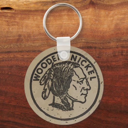 Holzes indischer Kopf Nickle, fügen Sie Text Magne Schlüsselanhänger (Vorderseite)