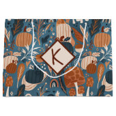 Holzfall Pumpkins Monogram Große Geschenktüte (Vorderseite)