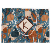 Holzfall Pumpkins Monogram Große Geschenktüte (Rückseite)