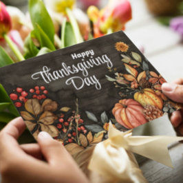 Holzfallen Kürme und Blätter glücklich Erntedankfe Feiertagskarte