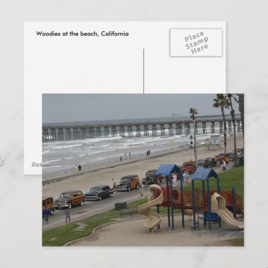 Holzfäller am Strand Postkarte (Vorne/Hinten)