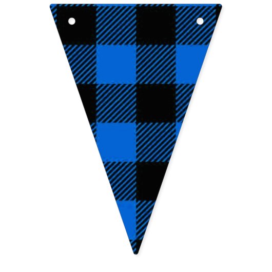 Holzfäller-Art - blaues Gewebe + Ihre Ideen Wimpelkette (Zweite Fahne)