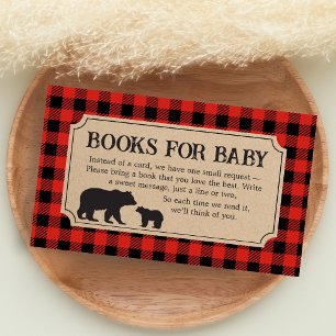 Holzfäller-Bär-Baby-Shower-Bücher für Baby Begleitkarte
