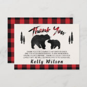 Holzfäller-Bärn-Babyparty danken Ihnen zu Dankeskarte (Vorne/Hinten)