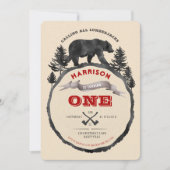 Holzfäller-Bärn-Geburtstags-Einladung Einladung (Vorderseite)