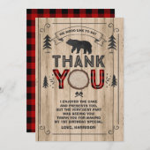 Holzfäller danken Ihnen, Holzfäller-Party zu Dankeskarte (Vorne/Hinten)