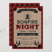 Holzfäller-Feuer-Party Einladung (Vorne/Hinten)