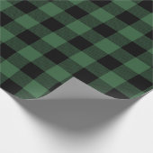 Holzfäller-Flanell-Grün-Büffel-karierte Geschenkpapier (Ecke)