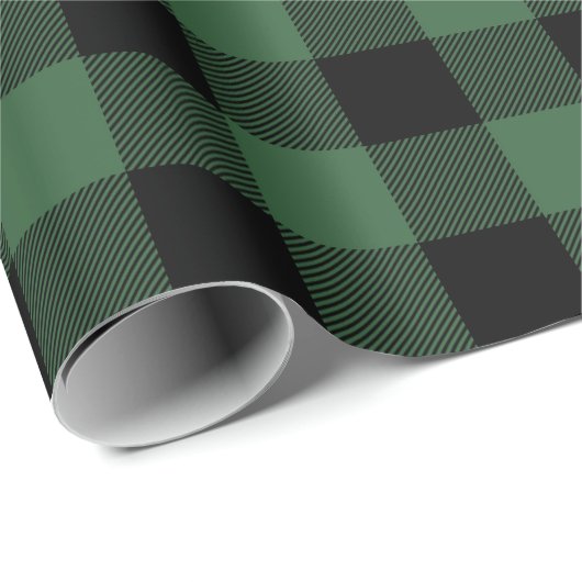 Holzfäller-Flanell-Grün-Büffel-karierte Geschenkpapier (Rolleneckpunkt)