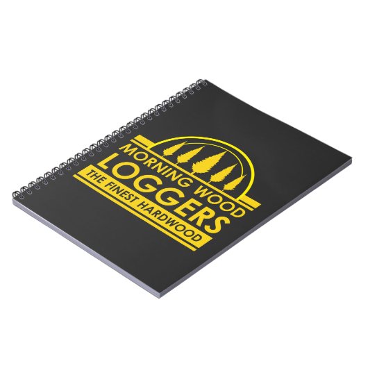 Holzfäller-Geschenk - Morgen-hölzerner Notizblock (Linke Seite)