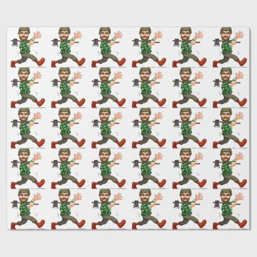 Holzfäller Geschenkpapier (Flach)