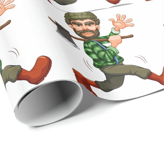 Holzfäller Geschenkpapier (Rolleneckpunkt)