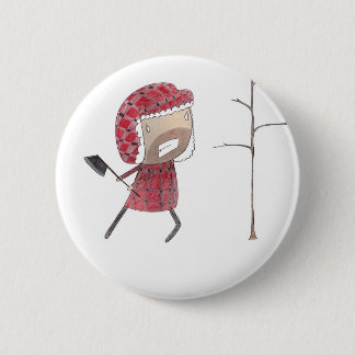Holzfäller hackt Baum Button
