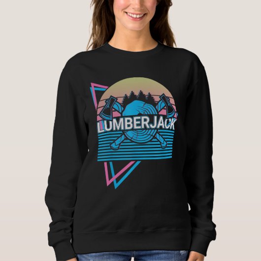 Holzfäller Holzarbeit Retro Sweatshirt (Vorderseite)