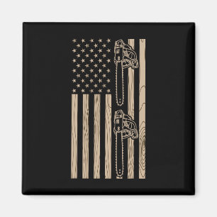 Holzfäller Holzhandwerk Amerikanische Flagge USA U Magnet