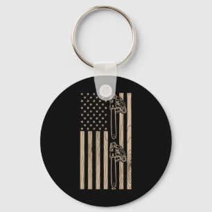 Holzfäller Holzhandwerk Amerikanische Flagge USA U Schlüsselanhänger
