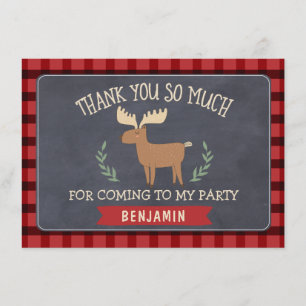 Holzfäller-Jungen-Geburtstag danken Ihnen flache Dankeskarte