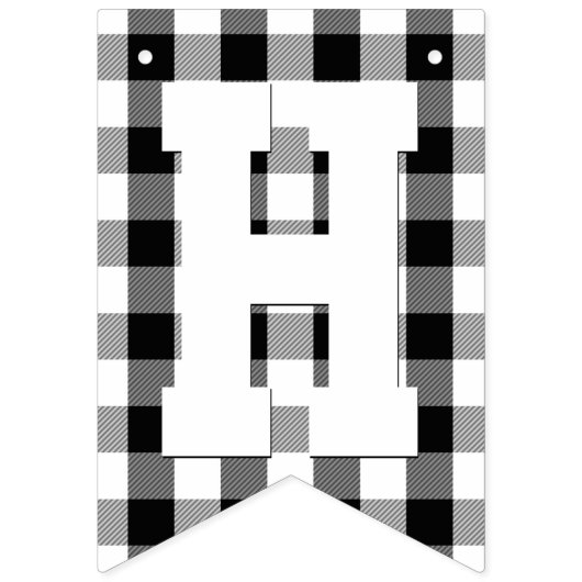 Holzfäller-karierter Bärn-Schwarz-weißes Wimpelkette (Zweite Fahne)