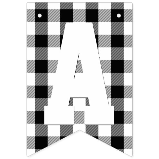 Holzfäller-karierter Bärn-Schwarz-weißes Wimpelkette (Dritte Fahne)