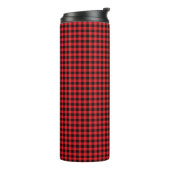 Holzfäller-Karo-Nahtloses Muster Thermosbecher (Nach links gedreht)