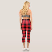 Holzfäller-Karo-Nahtlosmuster Capri Leggings (Rückseite)