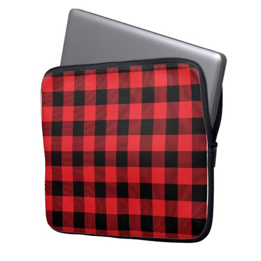 Holzfäller-Karo-Nahtlosmuster Laptopschutzhülle (Vorderseite Links)