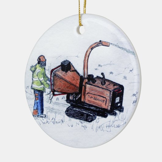 Holzfäller Keramik Ornament (Links)