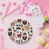 Holzfäller-Muster Pappteller (Party)