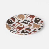 Holzfäller-Muster Pappteller (Schrägansicht)