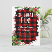 Holzfäller oh welche Spaß-WeihnachtsParty Einladung (Stehend Vorderseite)