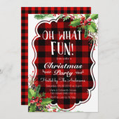 Holzfäller oh welche Spaß-WeihnachtsParty Einladung (Vorne/Hinten)