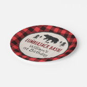 Holzfäller-Pappteller 7" Pappteller (Schrägansicht)