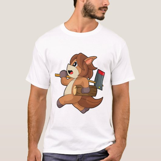 Holzfäller Pferd T-Shirt (Vorderseite)
