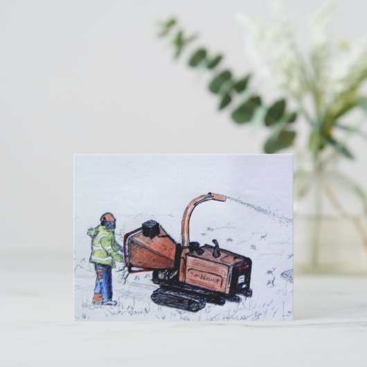 Holzfäller Postkarte (Stehend Vorderseite)