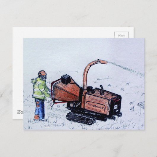 Holzfäller Postkarte (Vorne/Hinten)