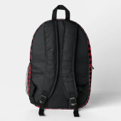 Holzfäller-Rot-Buffalo-Karo-Monogramm Bedruckter Rucksack (Rückseite)