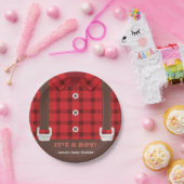 Holzfäller-roter Büffel-karierte Pappteller (Party)