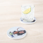 Holzfäller Sandstein Untersetzer (Seite)