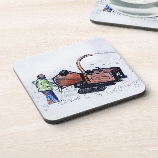 Holzfäller Untersetzer (Linke Seite)