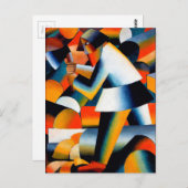 Holzfäller von Kazimir Malevich (1912) Postkarte (Vorne/Hinten)