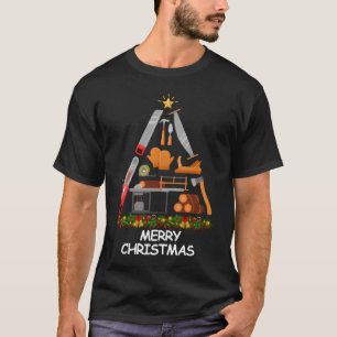 Holzfäller-Weihnachtsbaum-Frohe Weihnachten Mädche T-Shirt