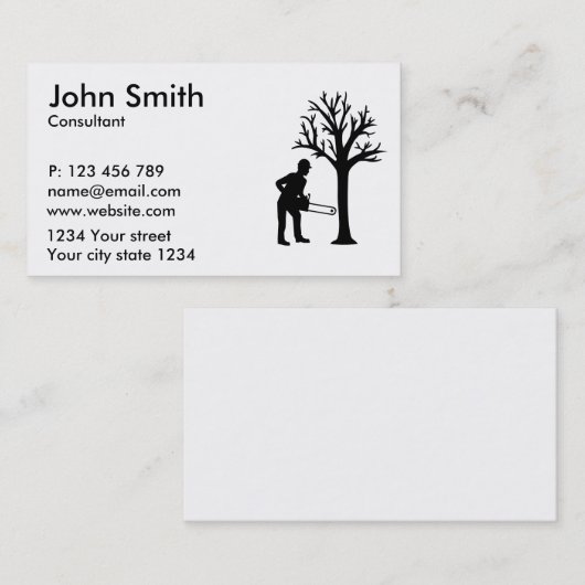 Holzfällerblockwinde Visitenkarte (Vorne/Hinten)